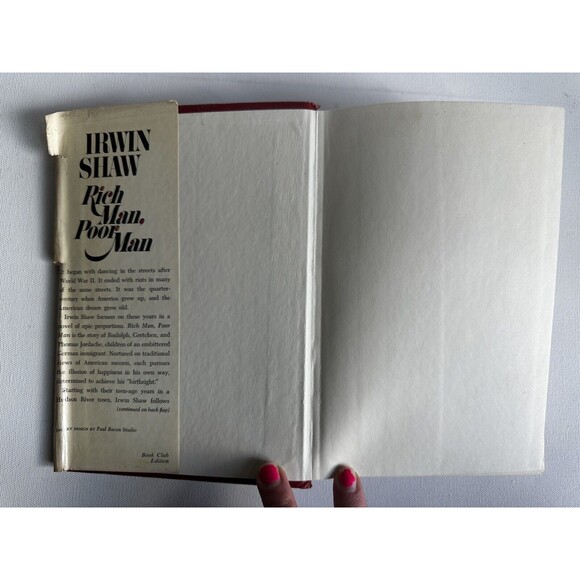 Rich Man Poor Man A Novel IRWIN SHAW Hardcover Red Dust Jacket - Picture 12 of 16